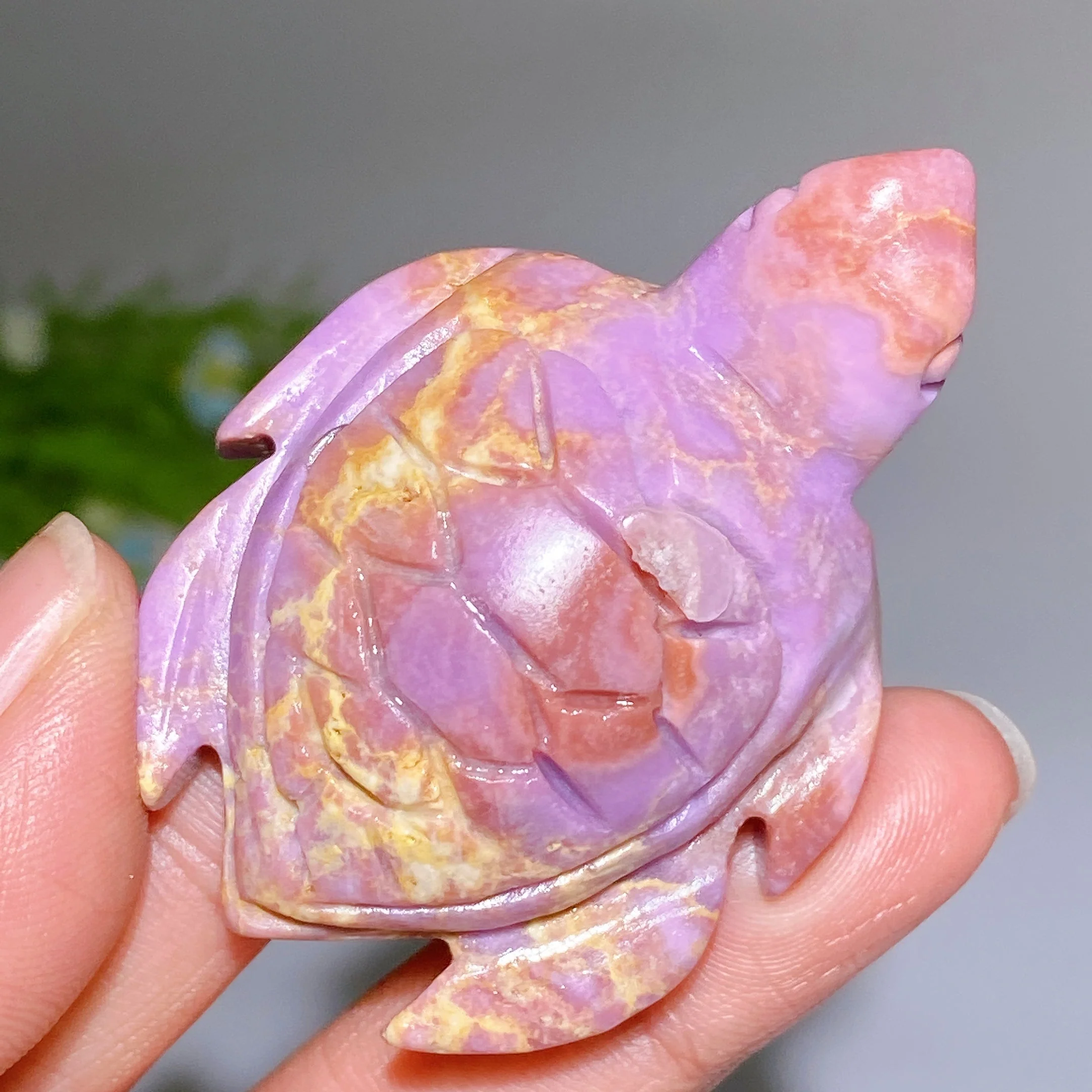 2.0-2.4 inch Phosphosiderite Crystal Turtle Carving Figurine - Image 3