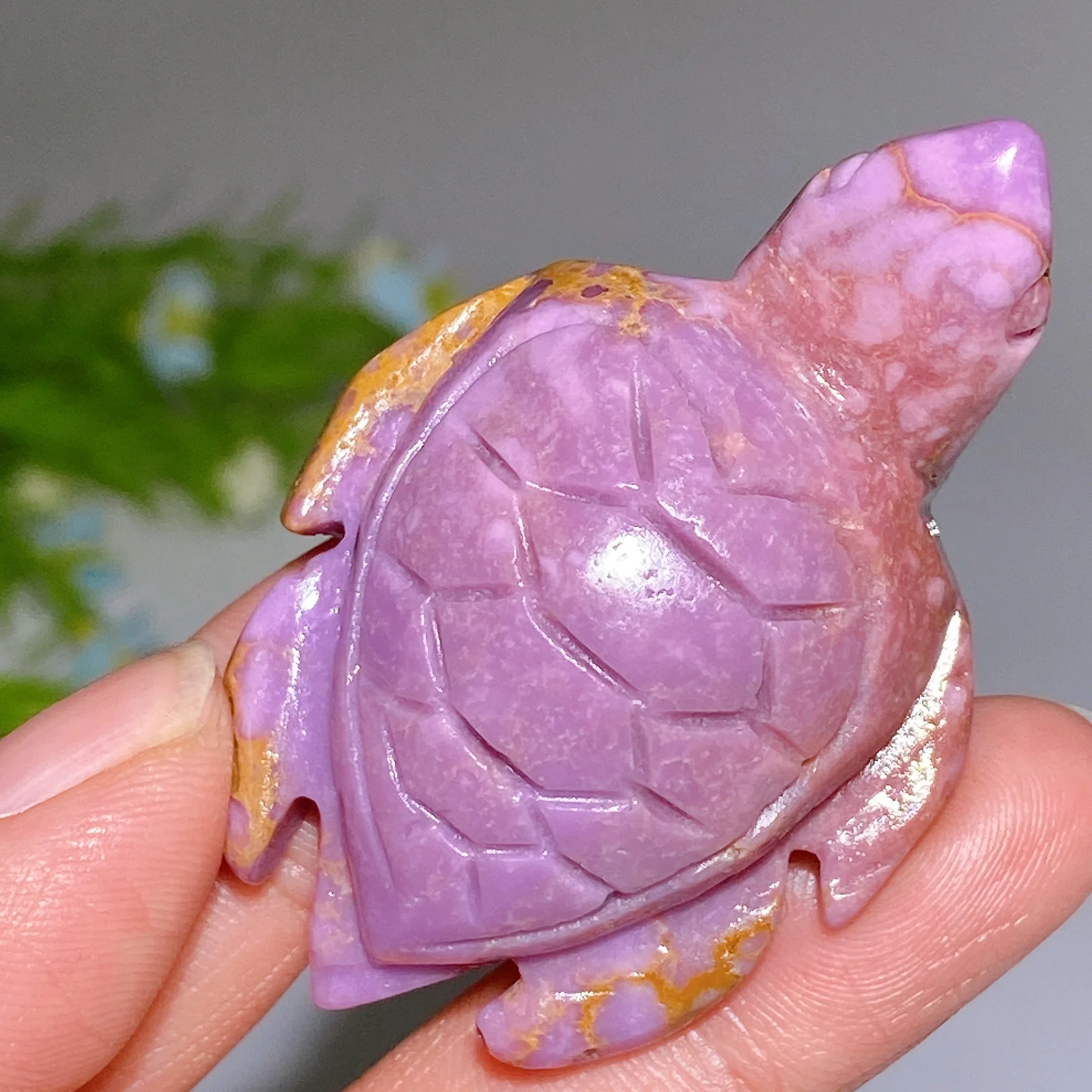 2.0-2.4 inch Phosphosiderite Crystal Turtle Carving Figurine - Image 4