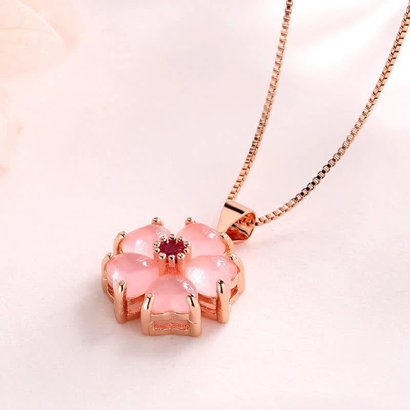 Pink Crystal Love Heart Necklace | Soothing Copper Pendant - Image 4