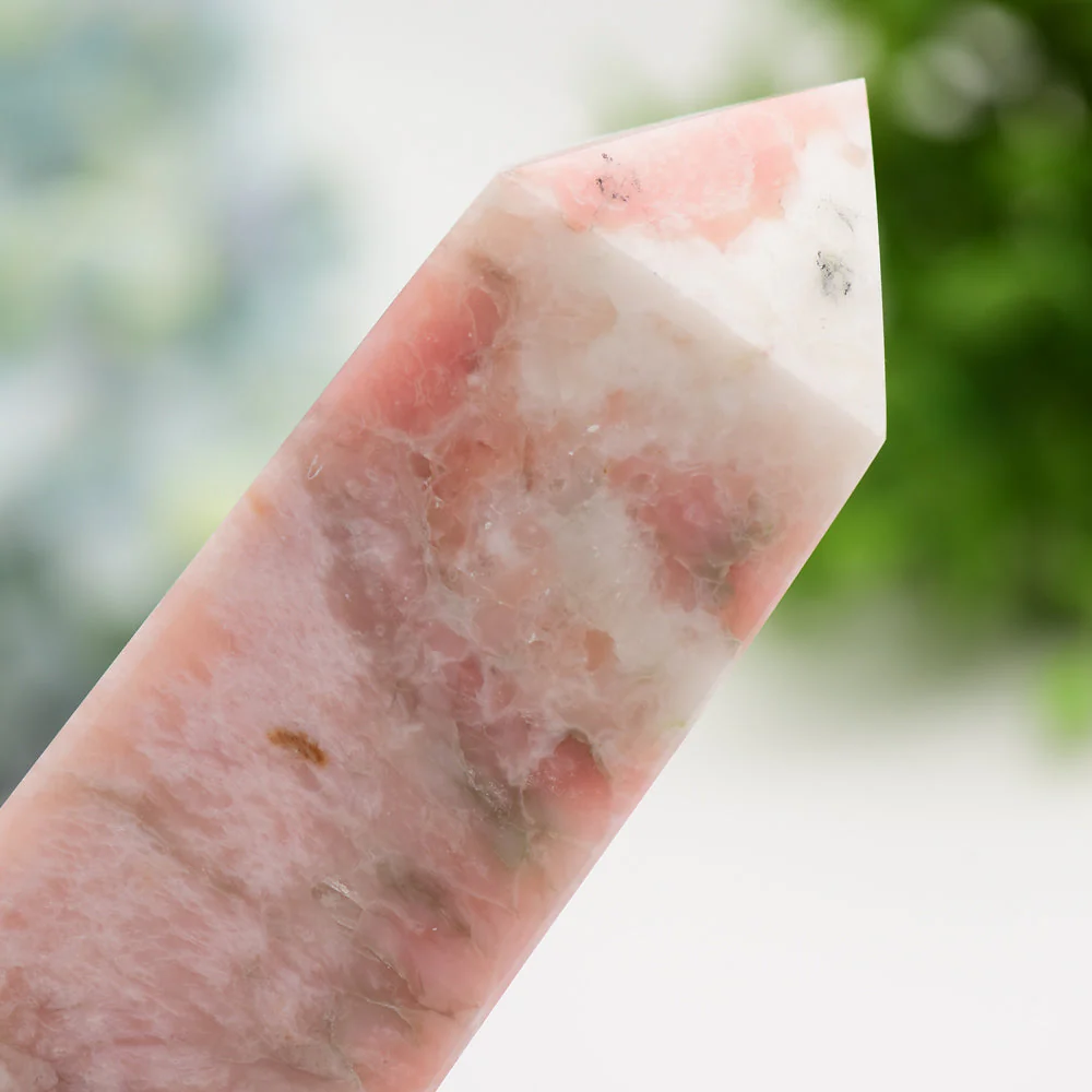 6 to 8 Inch Pink Jade Crystal Tower for Healing & Energy - Image 4