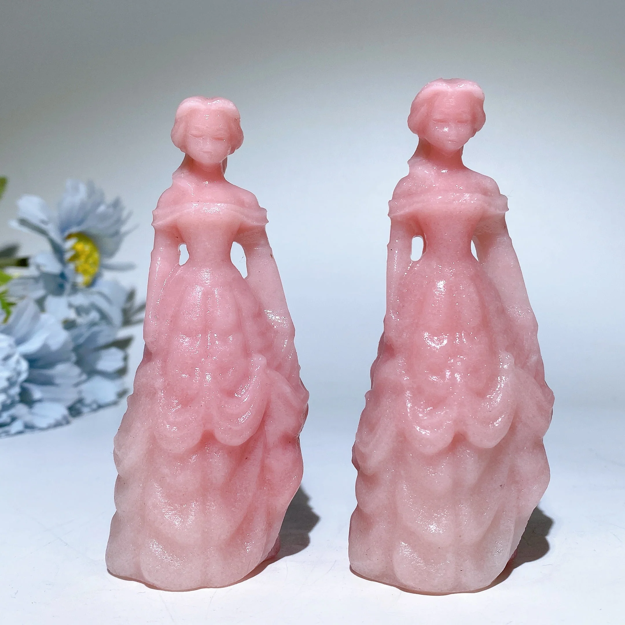 3.9 Inch Pink Opal Crystal Princess Figurine for Healing - Image 2