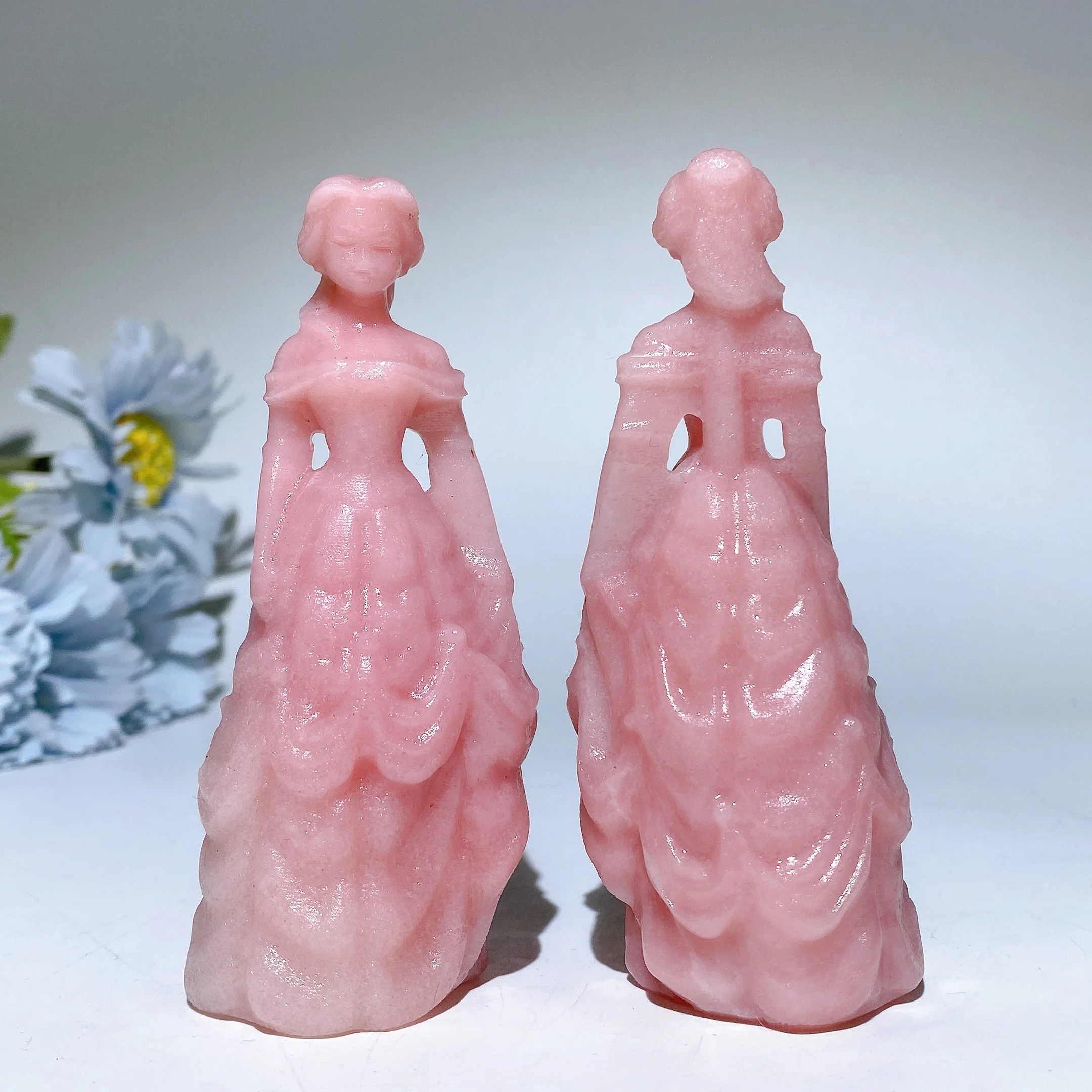 3.9 Inch Pink Opal Crystal Princess Figurine for Healing - Image 3