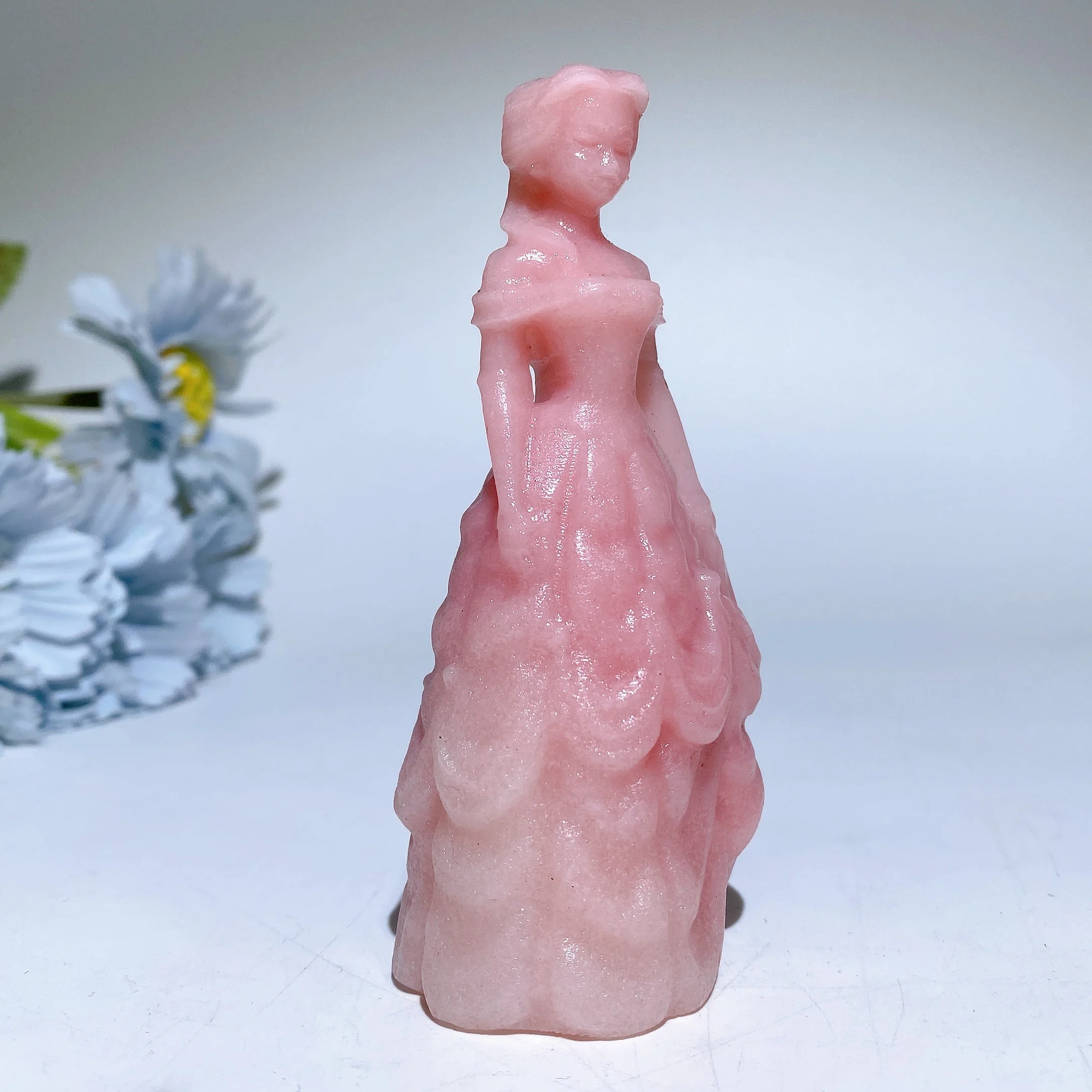 3.9 Inch Pink Opal Crystal Princess Figurine for Healing - Image 4
