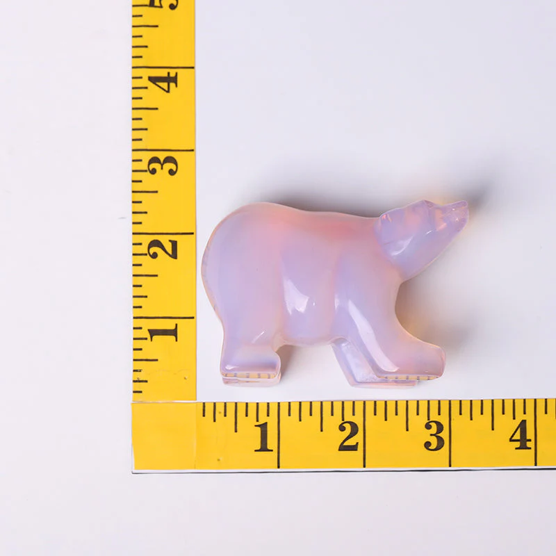 3 inch Pink Opal Crystal Bear Figurine for Emotional Healing - Image 8