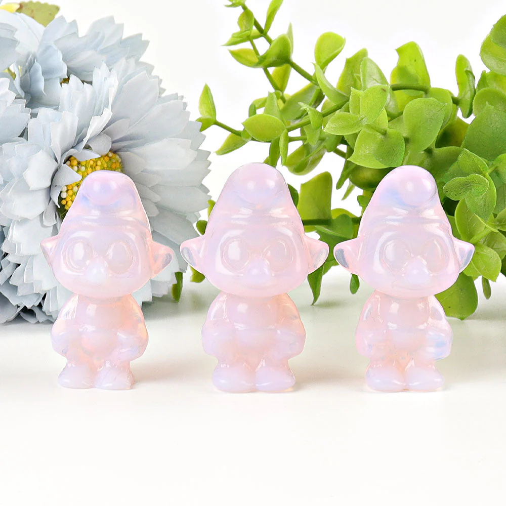 2 inch Pink Opalite Crystal Figurine Carving for Healing