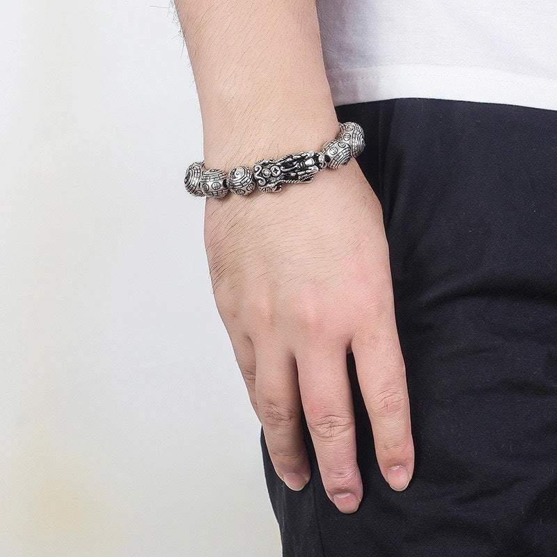 8mm Silver Pixiu Feng Shui Wealth Bracelet for Prosperity - Image 6