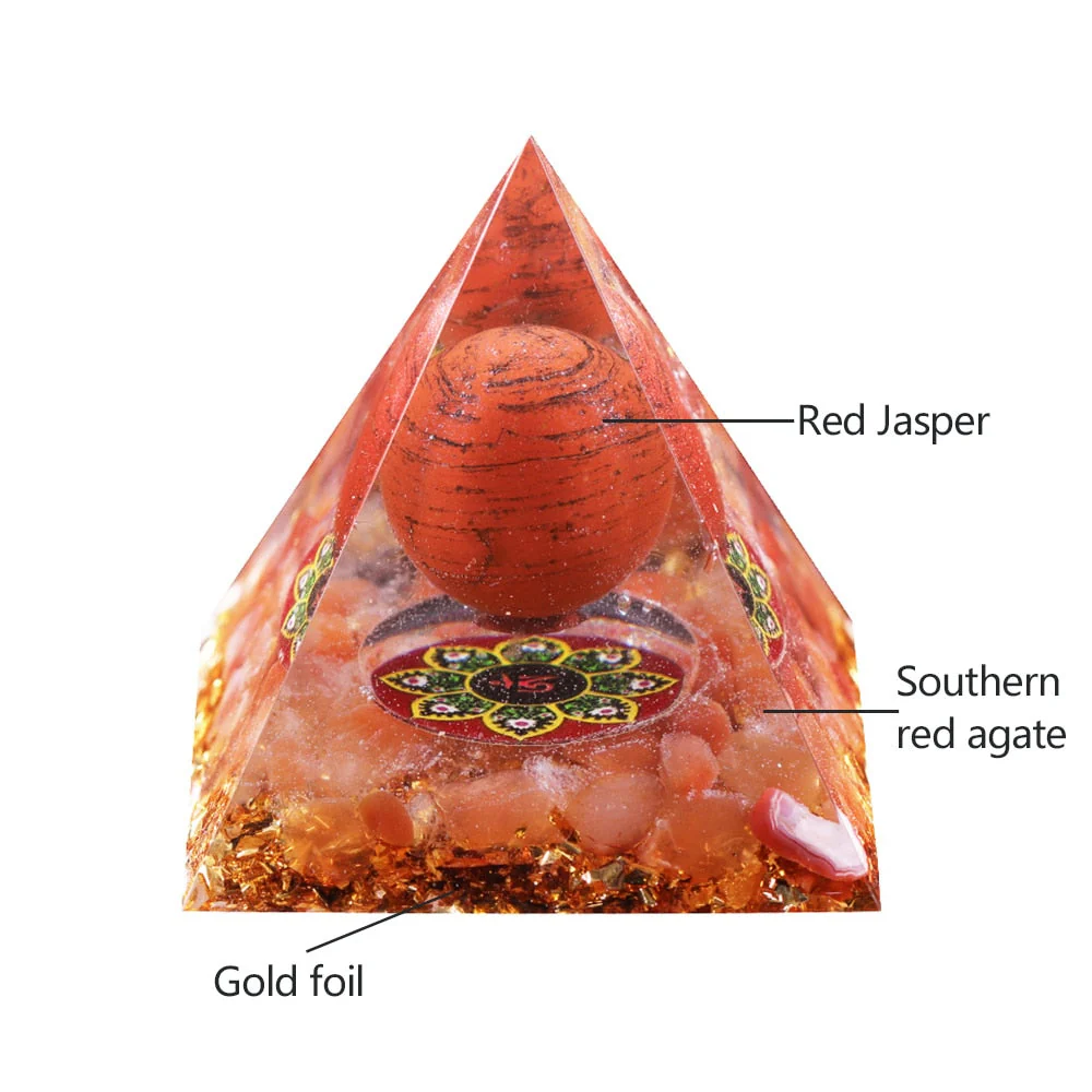 Protective Orgone Pyramid with Red Jasper and Agate - Image 6