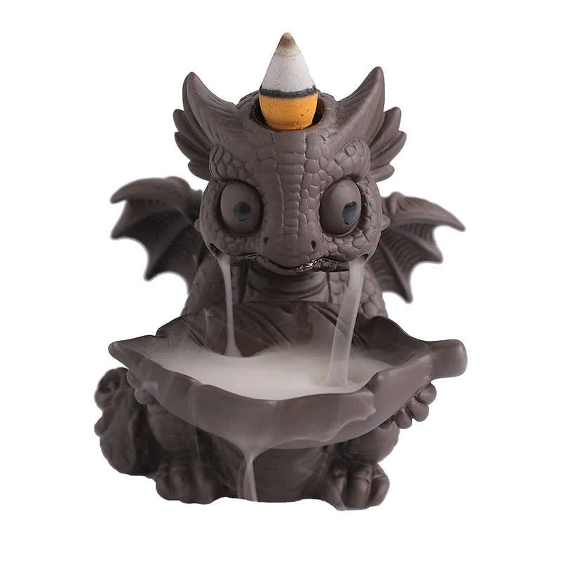 Purple Clay Dinosaur Incense Burner for Meditation & Rituals - Image 10