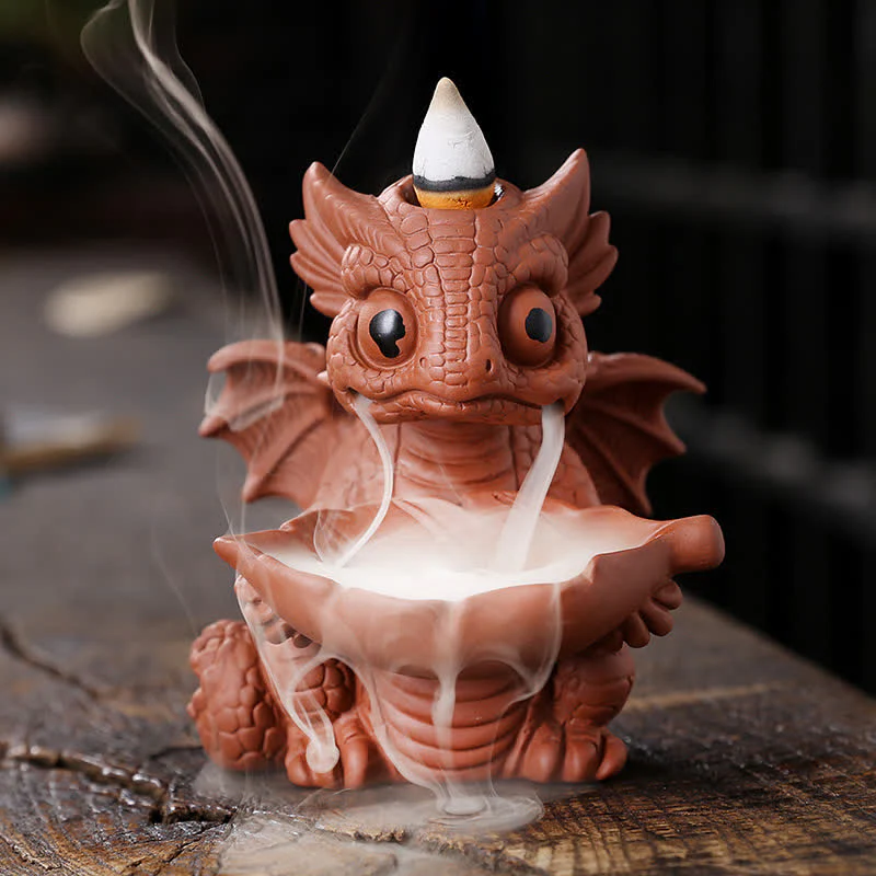 Purple Clay Dinosaur Incense Burner for Meditation & Rituals - Image 11