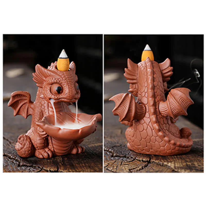 Purple Clay Dinosaur Incense Burner for Meditation & Rituals - Image 14