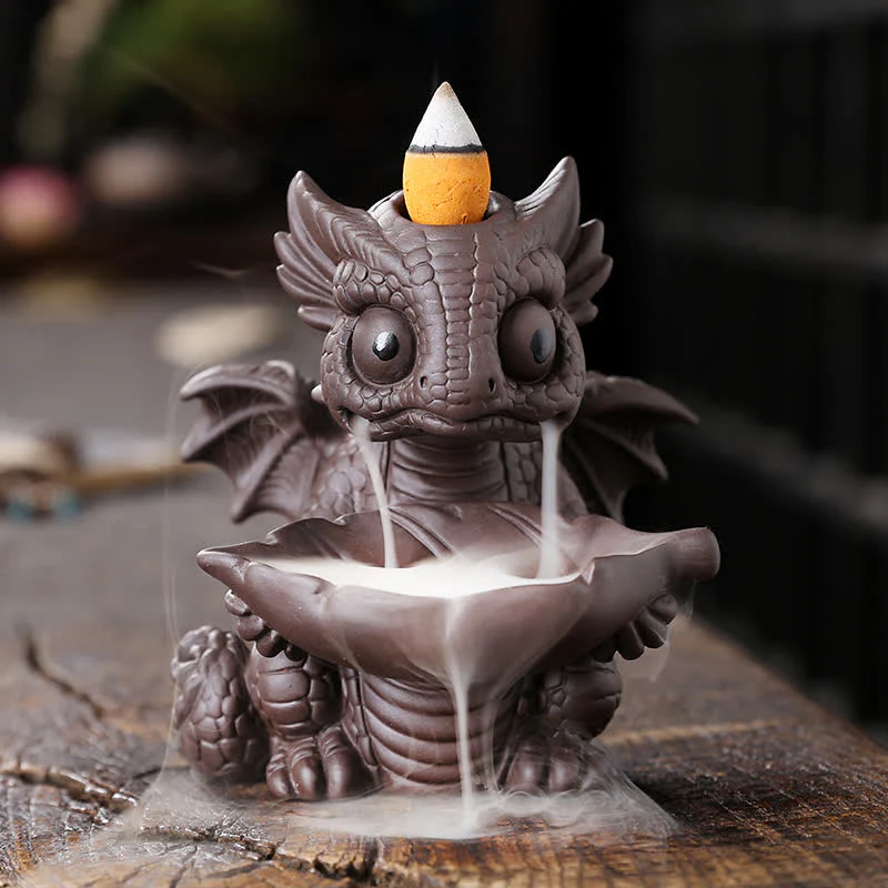Purple Clay Dinosaur Incense Burner for Meditation & Rituals - Image 6