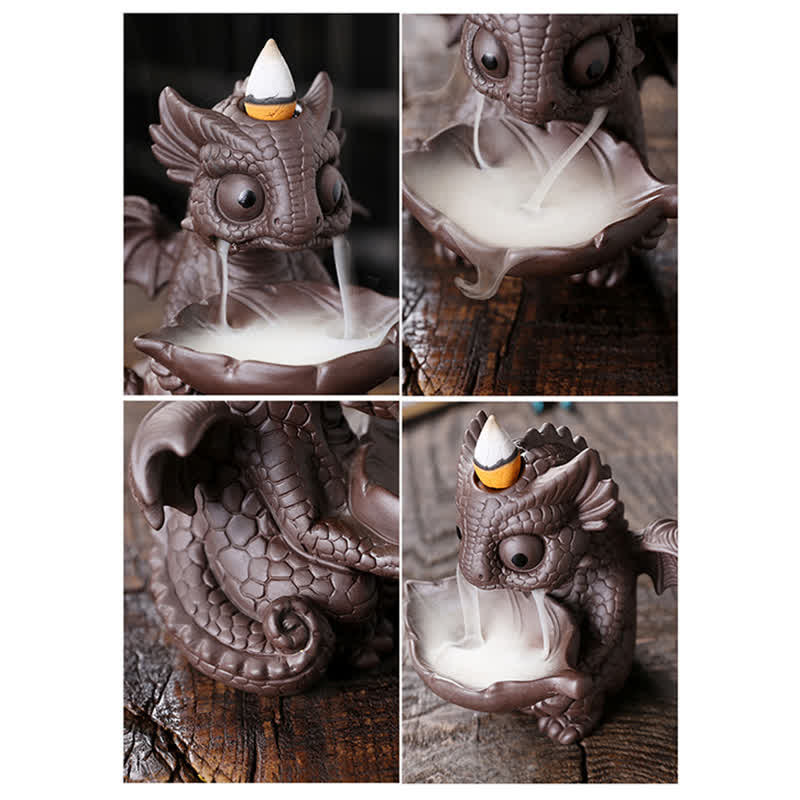 Purple Clay Dinosaur Incense Burner for Meditation & Rituals - Image 7