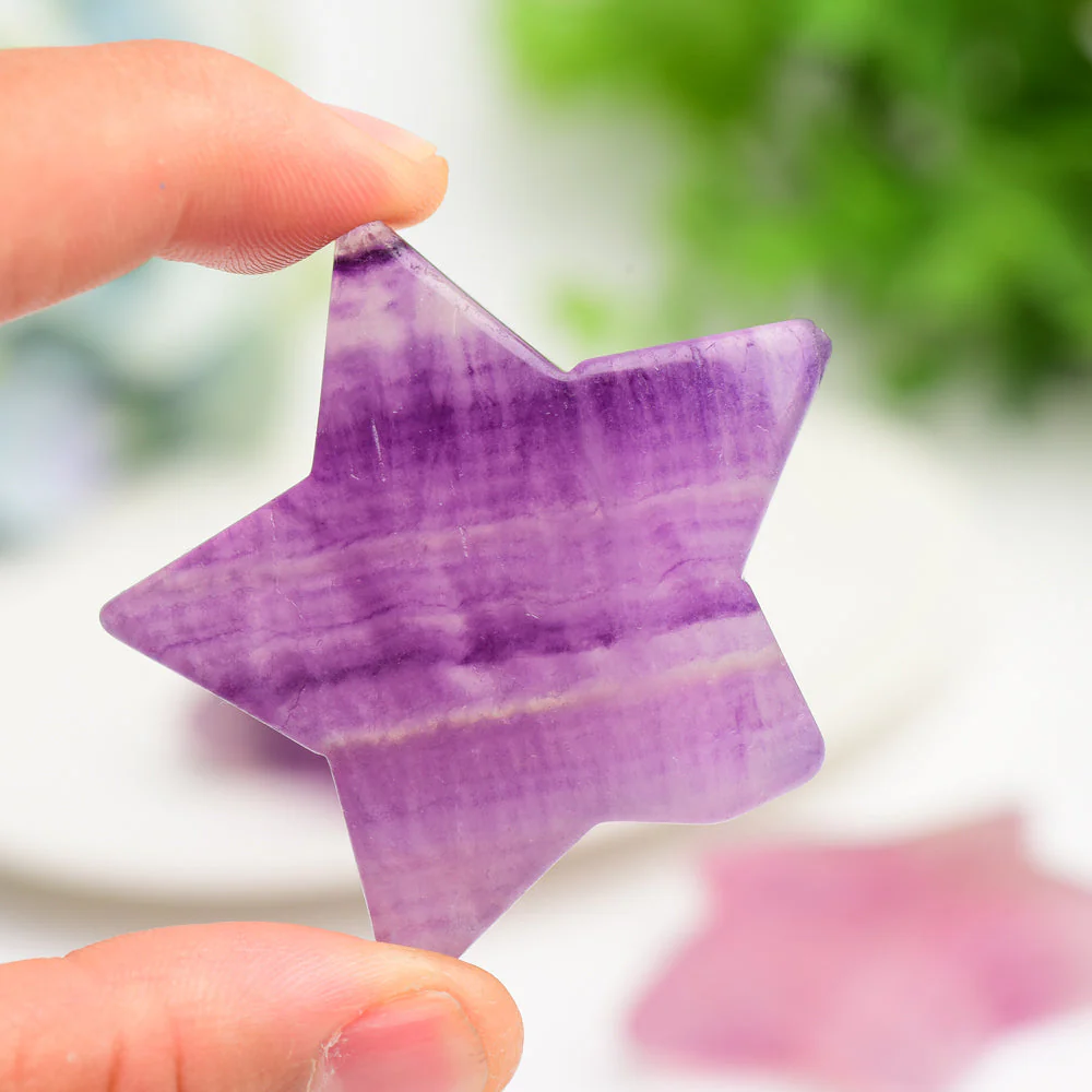 2.0 Inch Purple Fluorite Star Crystal Carving - Image 5
