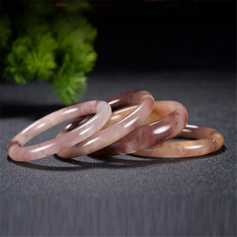 Purple Golden Silk Jade Bangle Bracelet for Wealth & Luck - Image 4