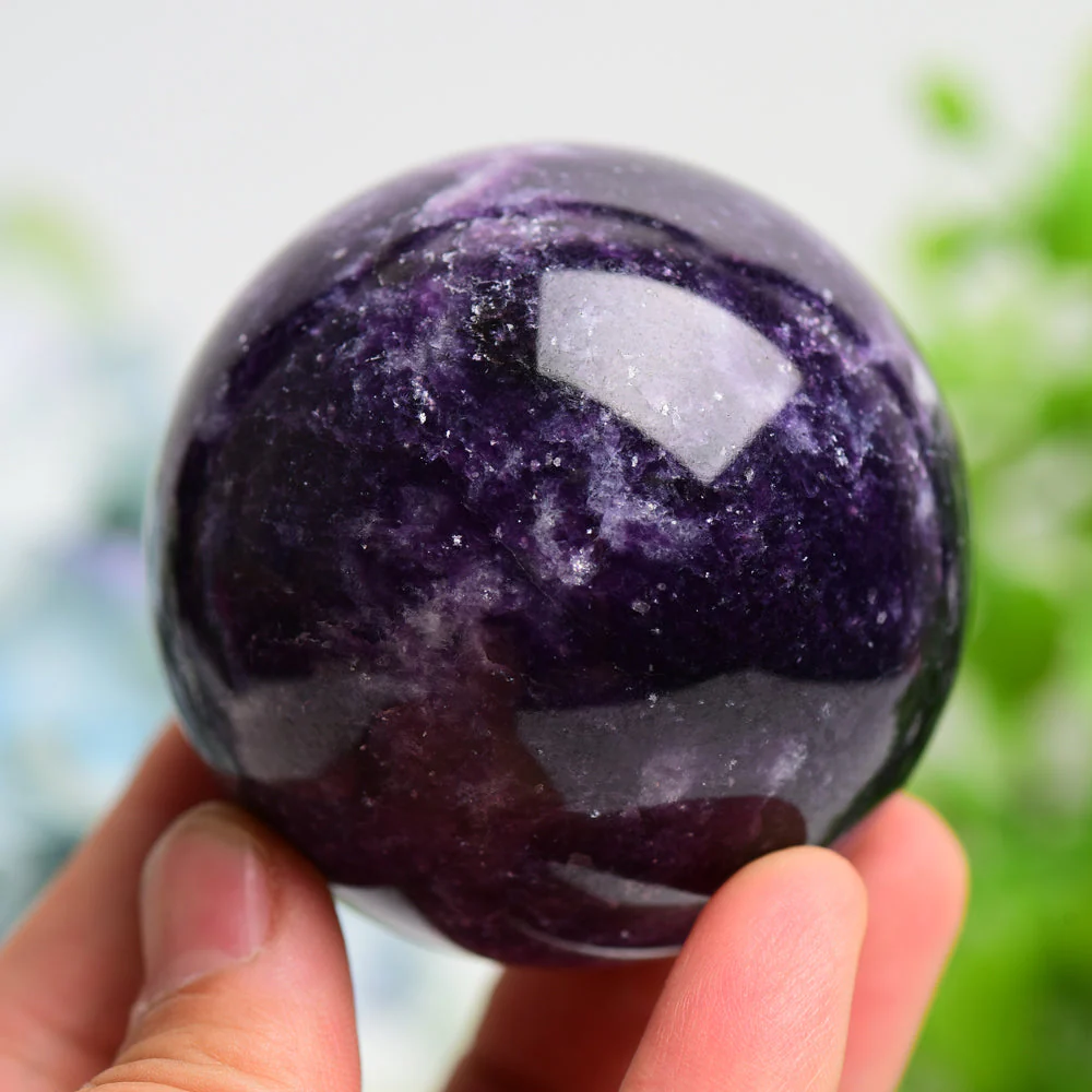 Purple Lepidolite Crystal Sphere 2.5-4.5 Inches Healing Orb - Image 2