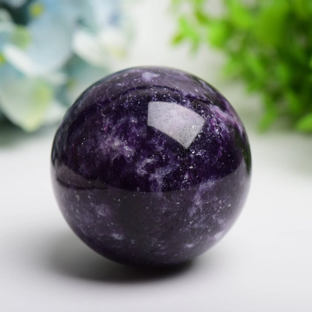 Purple Lepidolite Crystal Sphere 2.5-4.5 Inches Healing Orb - Image 3