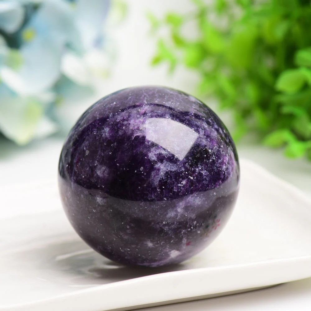 Purple Lepidolite Crystal Sphere 2.5-4.5 Inches Healing Orb - Image 4