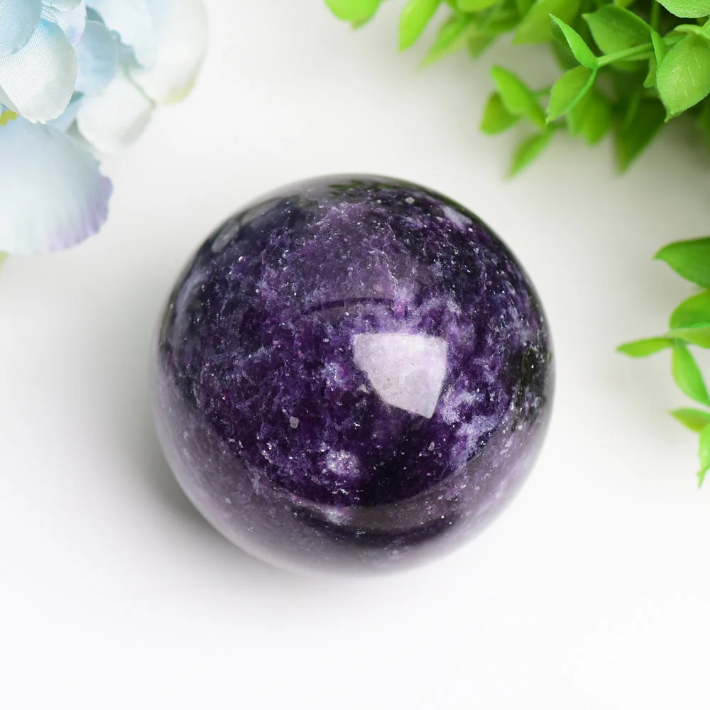 Purple Lepidolite Crystal Sphere 2.5-4.5 Inches Healing Orb - Image 5