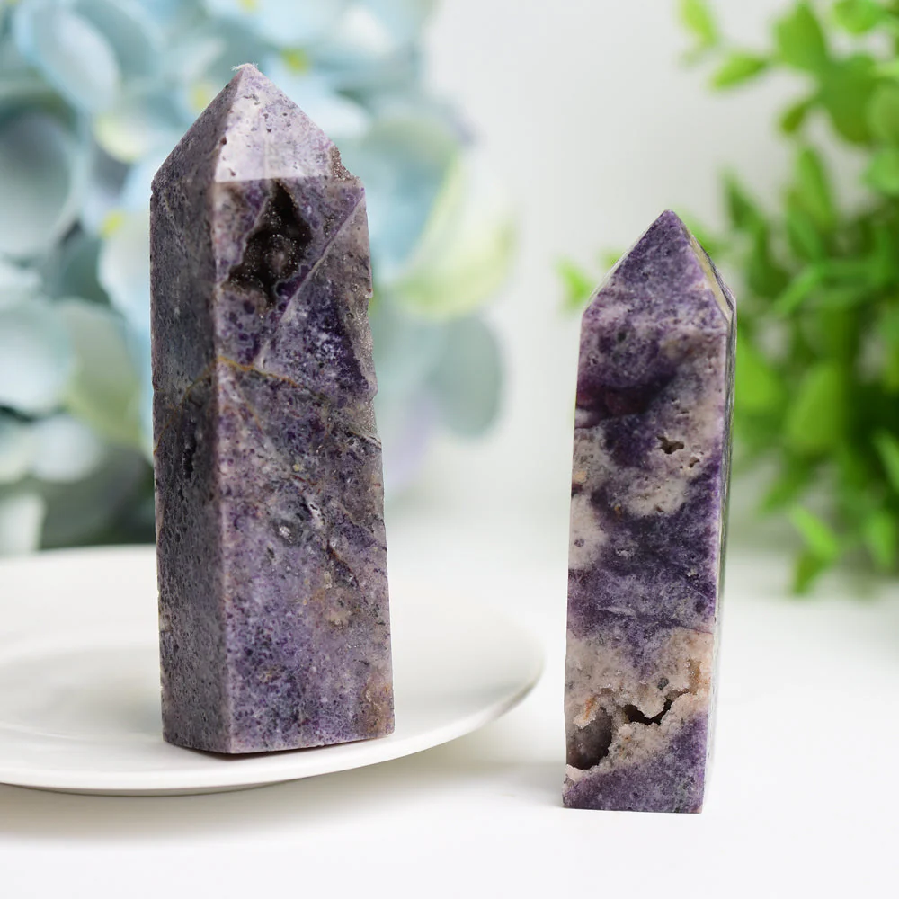 3.0-4.5 Inch Purple Sphalerite Crystal Tower for Healing - Image 3