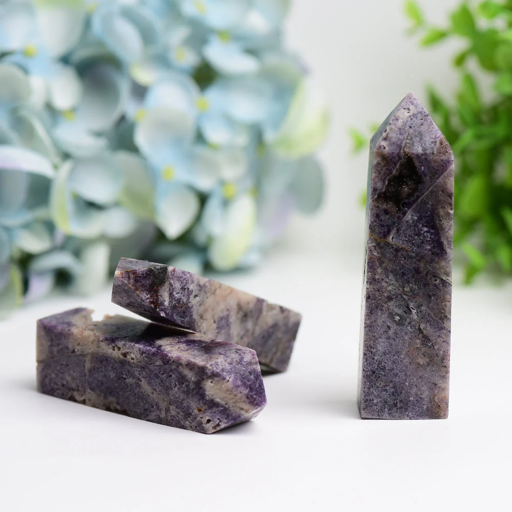 3.0-4.5 Inch Purple Sphalerite Crystal Tower for Healing - Image 4
