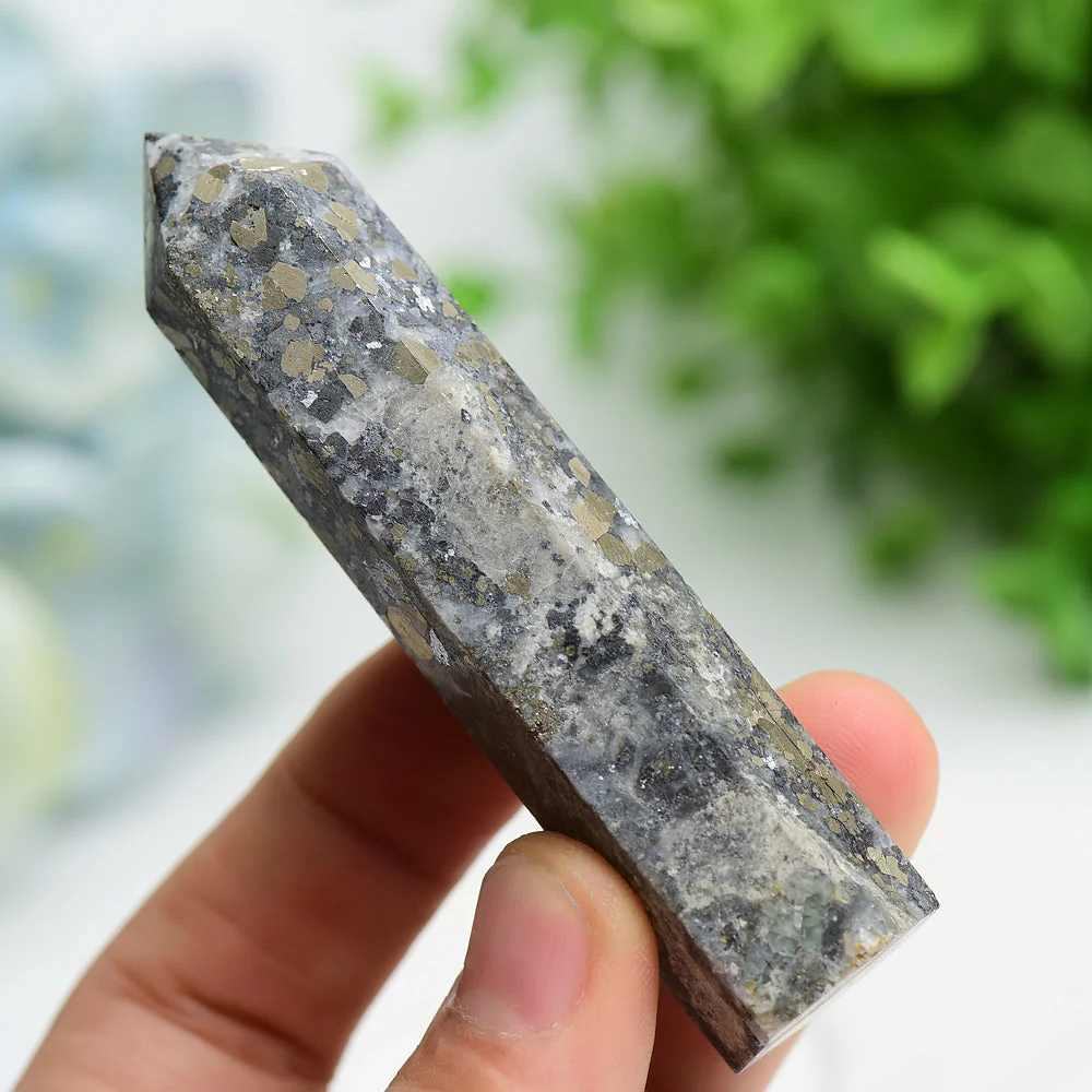 3.3"-4.0" Pyrite in Agate Crystal Points for Healing - Image 5