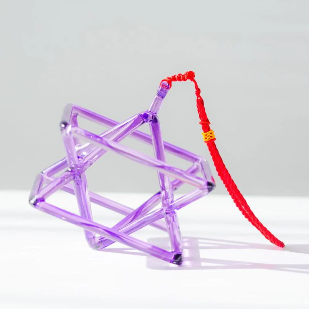 Purple Quartz Merkaba Pyramid and Chakra Crystal Bowls
