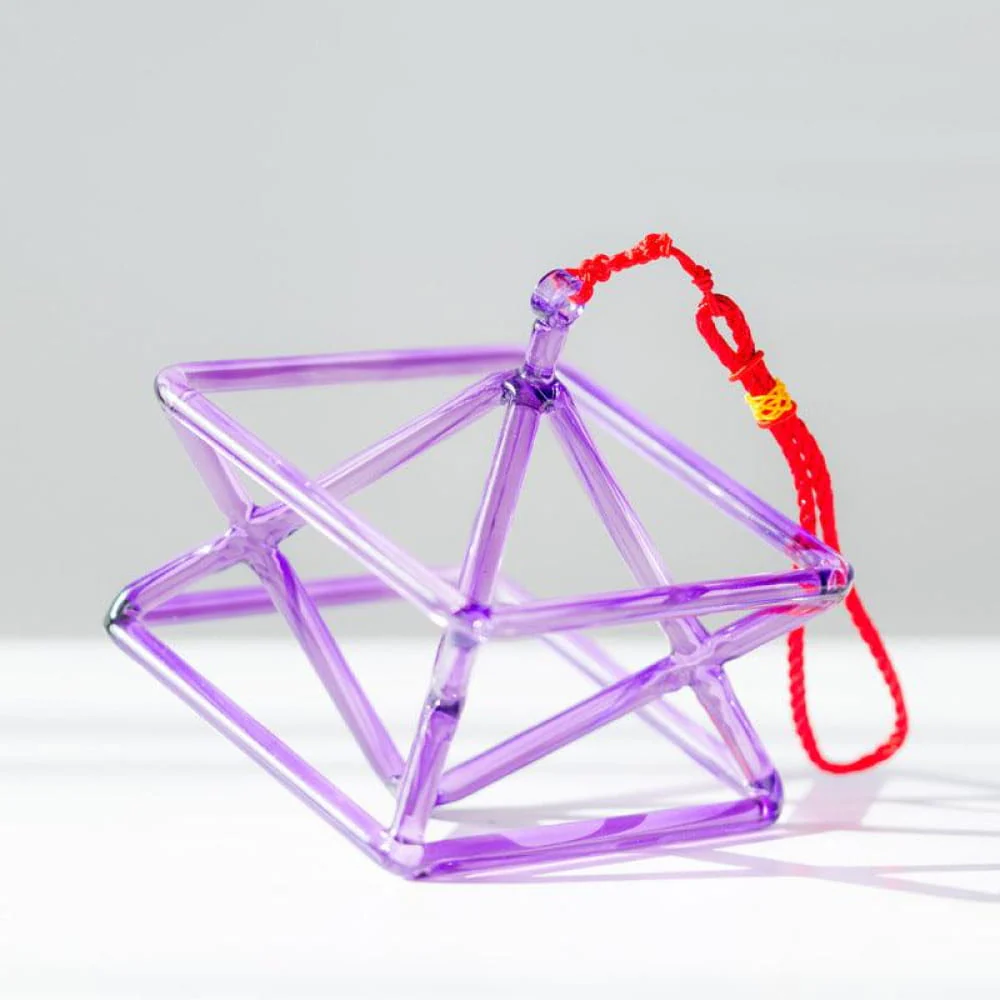 Purple Quartz Merkaba Pyramid and Chakra Crystal Bowls - Image 2