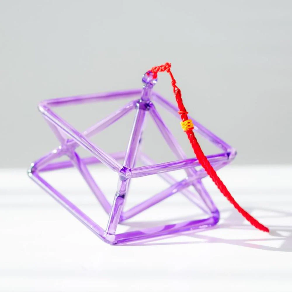 Purple Quartz Merkaba Pyramid and Chakra Crystal Bowls - Image 3