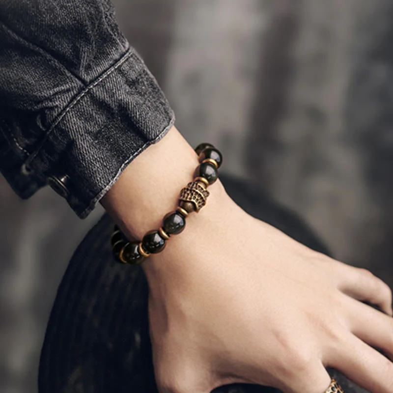 Rainbow Obsidian 10mm Healing Bracelet for Love & Balance - Image 10