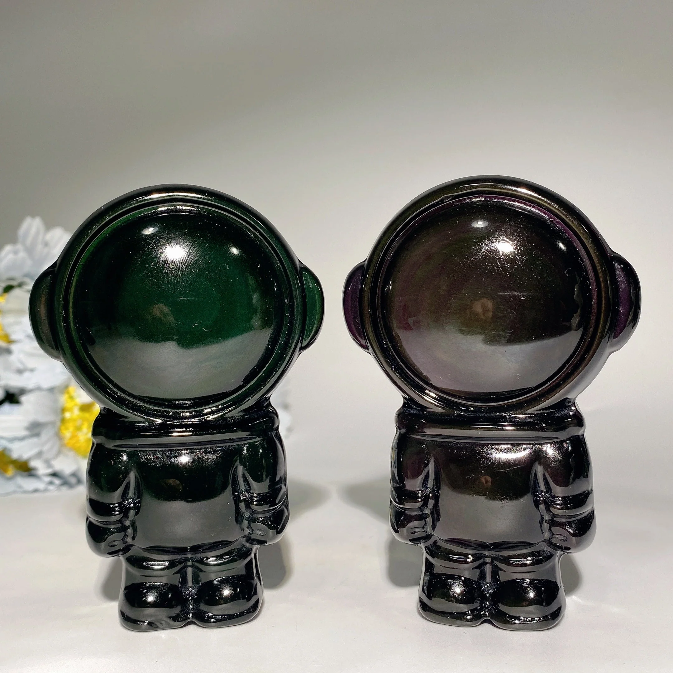 3.7" Rainbow Obsidian Spaceman Crystal Figurine for Healing - Image 2