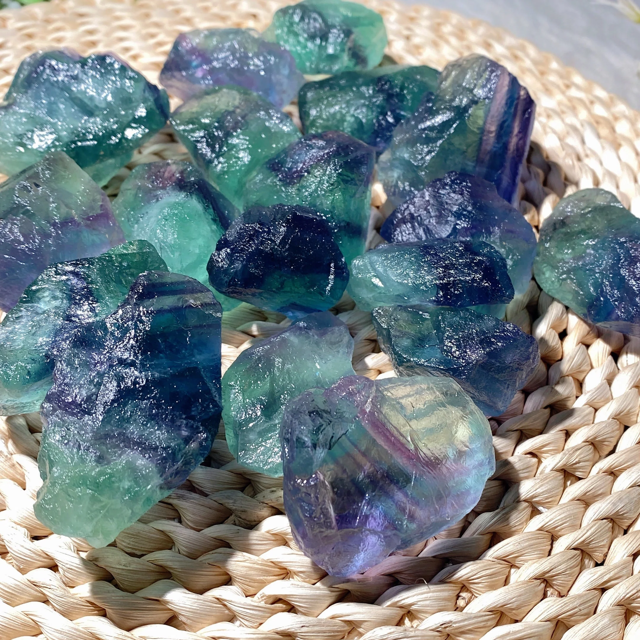Raw Blue Green Fluorite Chunks 25-50mm Crystal Healing Stones - Image 5