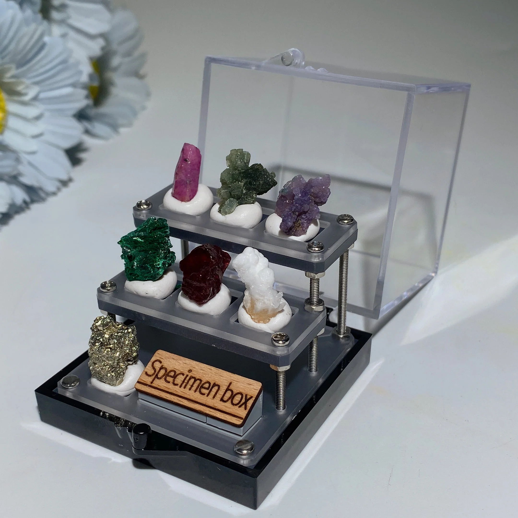 2 inch Raw Crystal Healing Specimen Box Display - Image 2