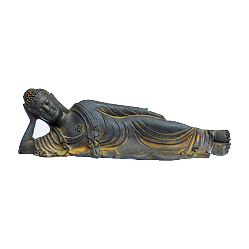 Reclining Buddha Statue Iron Powder Rust Cast 17.5cm Sculpture - Image 13
