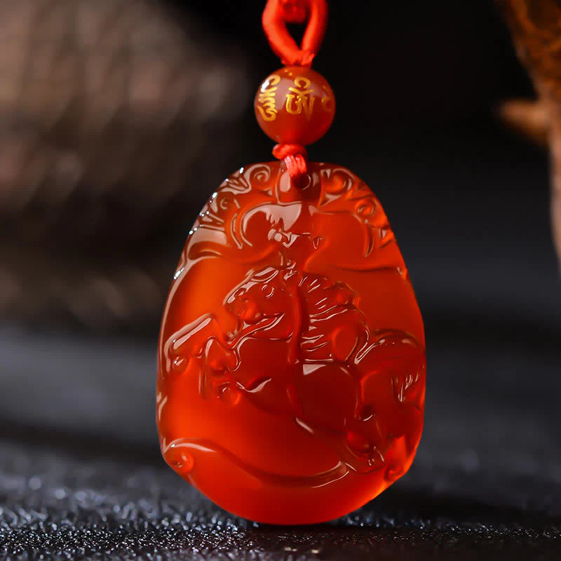 Red Agate Chinese Zodiac Necklace | Calm & Confidence - Image 12