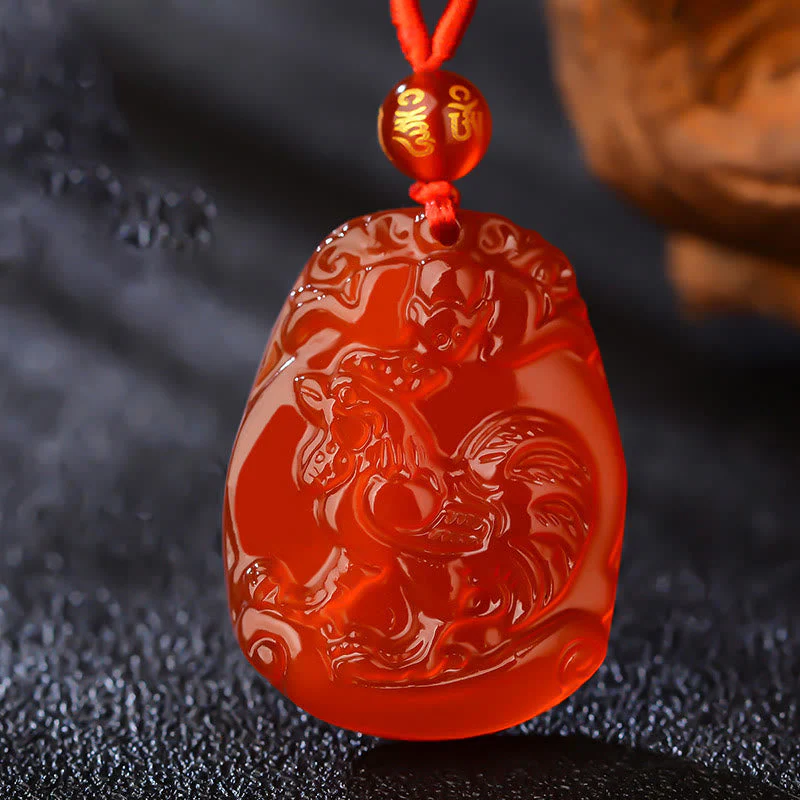 Red Agate Chinese Zodiac Necklace | Calm & Confidence - Image 9