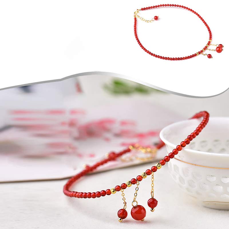 Red Agate Confidence Calm Anklet for Inner Peace - Image 6