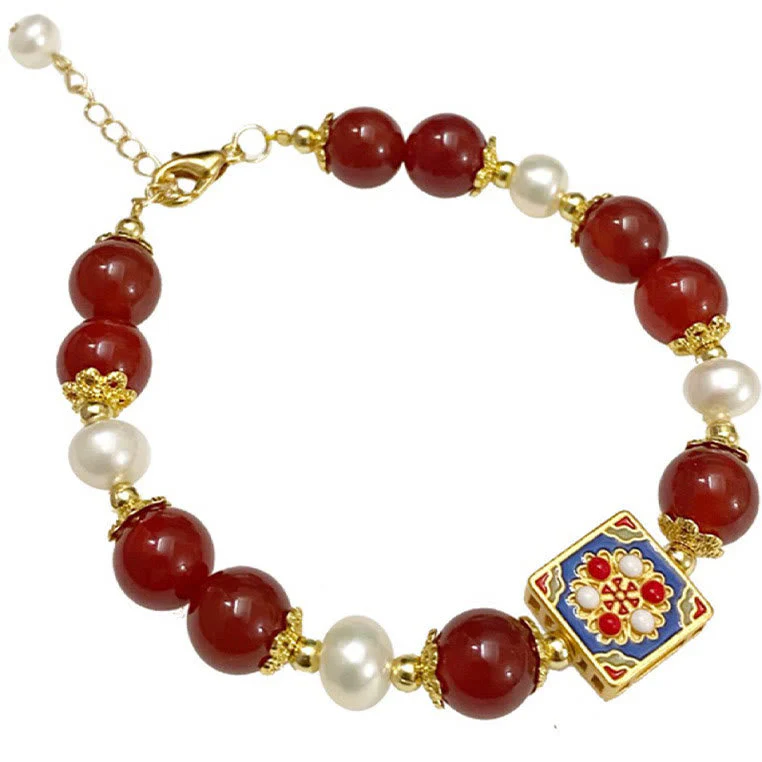 Red Agate Pearl Confidence Bracelet for Self-Acceptance - Image 18