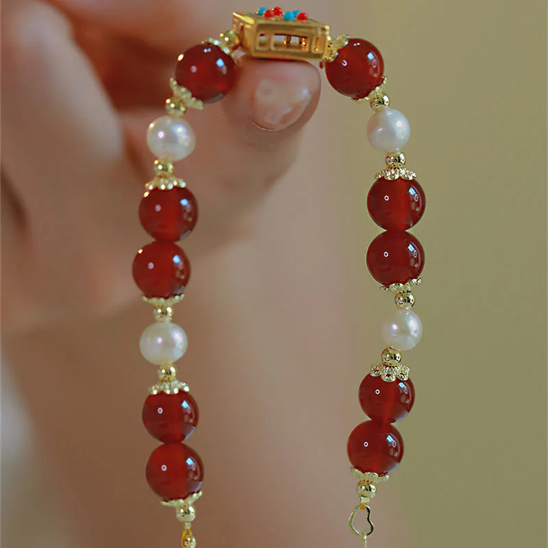 Red Agate Pearl Confidence Bracelet for Self-Acceptance - Image 8