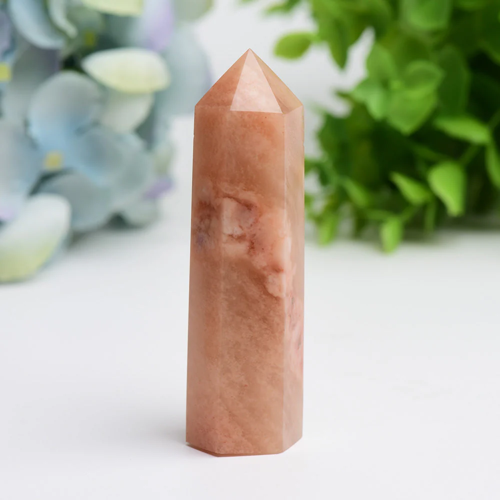 Red Flower Agate Crystal Point 2.5-4 Inch Healing Stone - Image 4