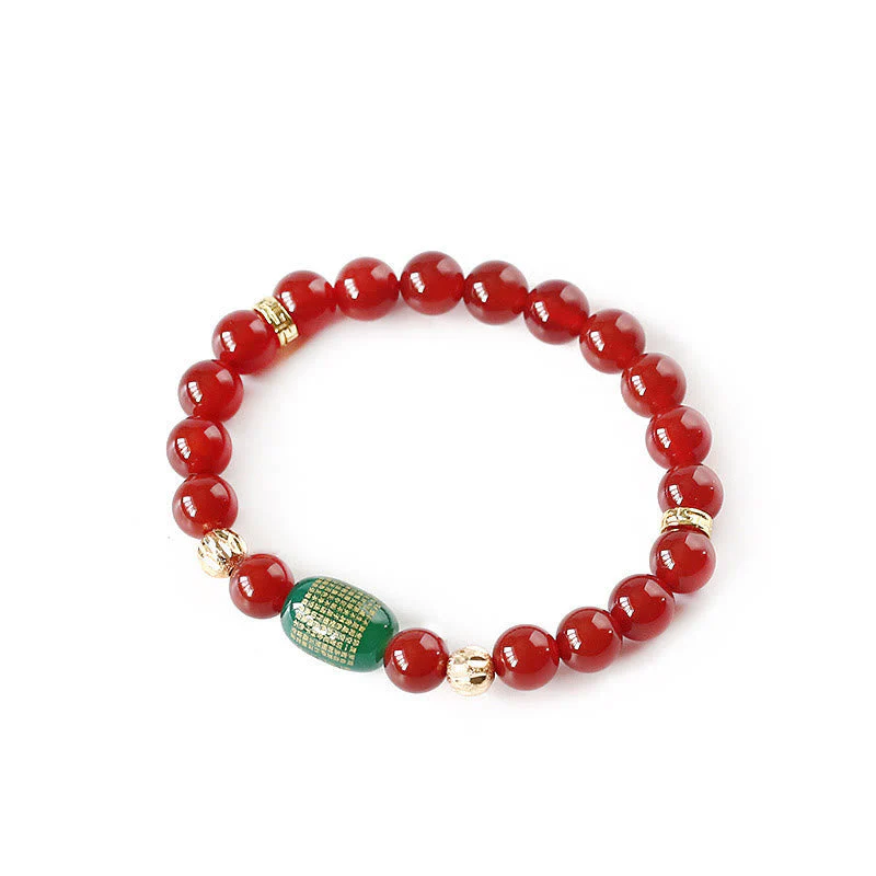 Red Green Agate Bracelet for Calm and Spiritual Balance - Image 2