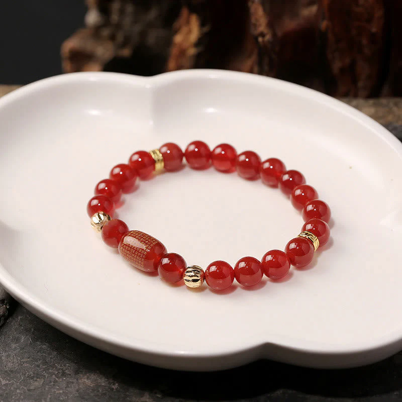 Red Green Agate Bracelet for Calm and Spiritual Balance - Image 3
