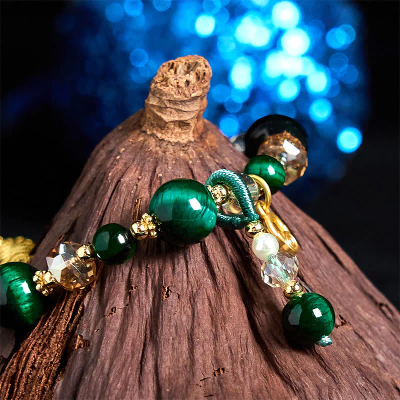8mm Red & Green Tiger Eye Energy Balance Bracelet - Image 10