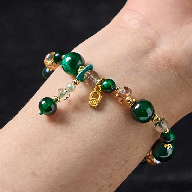 8mm Red & Green Tiger Eye Energy Balance Bracelet - Image 11