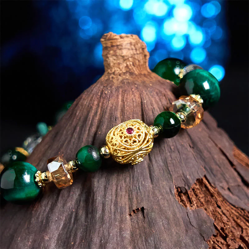 8mm Red & Green Tiger Eye Energy Balance Bracelet - Image 9