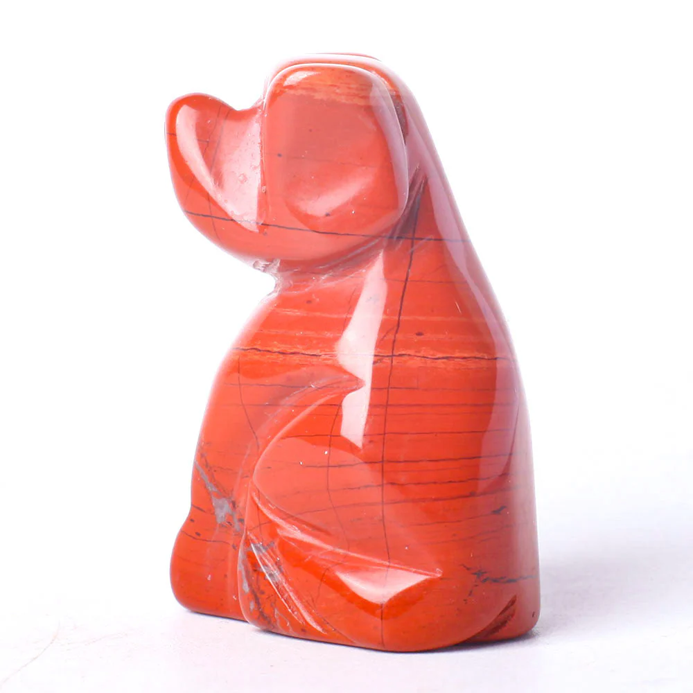 1.5 Inch Red Jasper Crystal Dog Healing Figurine - Image 6