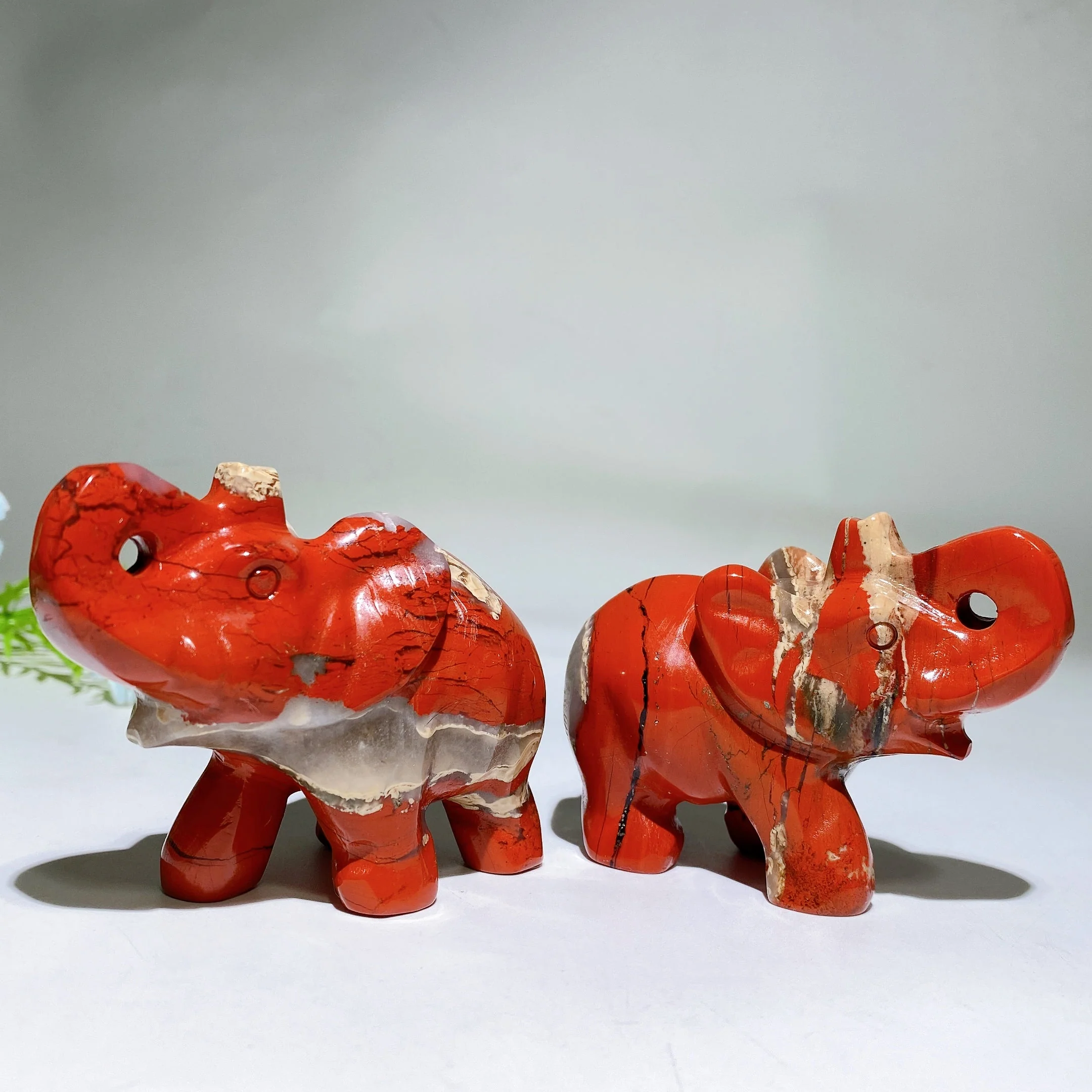 3.2 inch Red Jasper Elephant Crystal Carving for Healing - Image 4