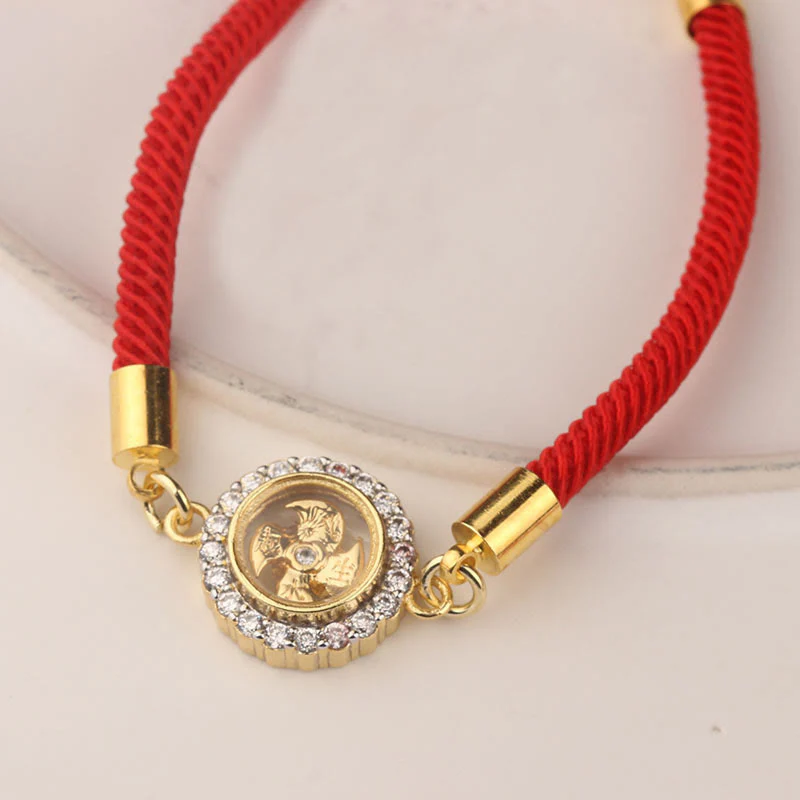 Adjustable Red String Copper Windmill Protection Bracelet - Image 3
