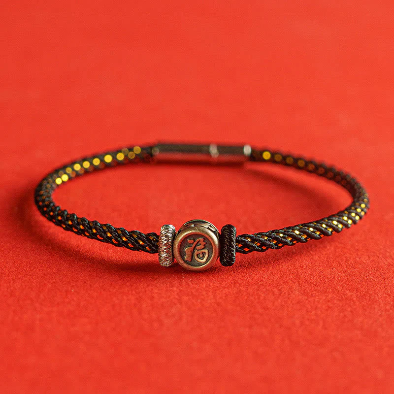 Red String Faith Bracelet | 925 Sterling Silver Fu Symbol - Image 5