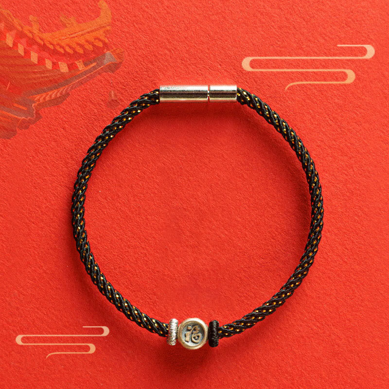 Red String Faith Bracelet | 925 Sterling Silver Fu Symbol - Image 6