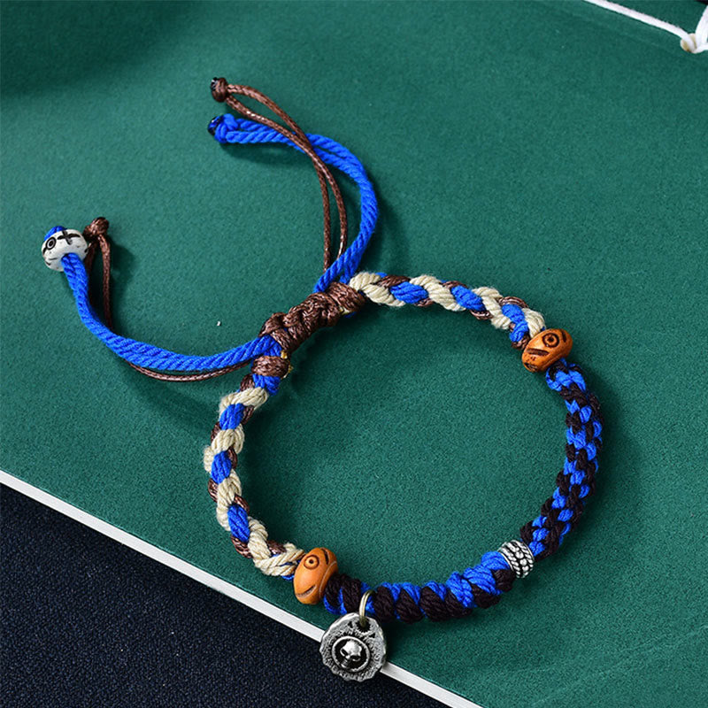 Adjustable Red String Garuda Bracelet with Tibetan Silver Charm - Image 6